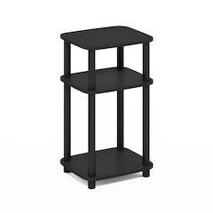 Just 3-Tier Turn-N-Tube Curve End Table, Side Table, 1-Pack, Americano/Black