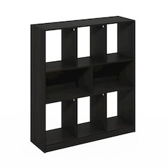 8-Cube Horizontal Bookcase, Bookshelf, Storage Organizer, 35 Width, Espresso