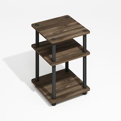 Turn-N-Tube Easy Assembly Multipurpose Shelf, Brown Walnut/Black