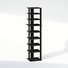 Compact 9-Tier Vertical Space Saving Free Standing Corner Shelf, Display Rack