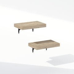 Tanna 15-Inch Wall Mounted Bathroom Floating Display Shelves, Natural, Set of 2