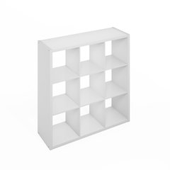 Simple Open Back Cube Storage Organizer, Standing Shelf, 9-Cube, White