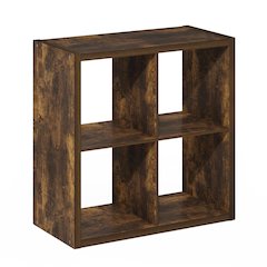 Cubicle Open Back Decorative Cube Storage Organizer, 4-Cube, Amber Pine