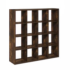 Cubicle Open Back Decorative Cube Storage Organizer, 16-Cube, Amber Pine