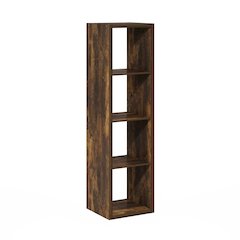 Cubicle Open Back Decorative Verticle Cube Storage Organizer, 4-Cube, Amber Pine