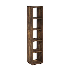 Cubicle Open Back Decorative Verticle Cube Storage Organizer, 5-Cube, Amber Pine