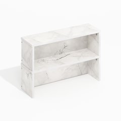 18-Inch Kitchen Counter Stackable Organizer Shelf, Light Marble, Set of 2