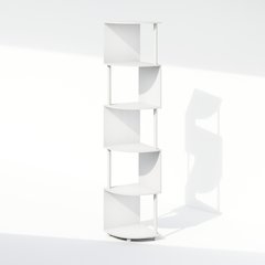 Furinno Basic 5-Tier Zigzag Corner Multipurpose Standing Shelf, White/White