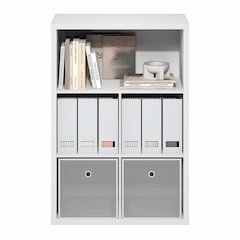 Cubicle Closed Back Decorative Cube Storage Organizer, 5-Cube, White