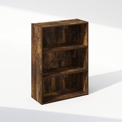 Simple Open Shelf, Bookcases, 3-Tier, Amber Pine