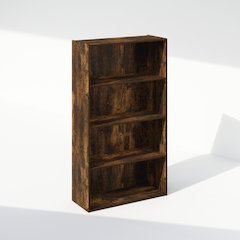 Simple Open Shelf, Bookcases, 4-Tier, Amber Pine