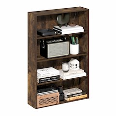 Basic 4-Tier Open Shelf Bookcase, Bookshelf, Storage Organizer, 6 x 24 x 35