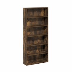 Basic 6-Tier Open Shelf Bookcase, Bookshelf, Storage Organizer, Amber Pine