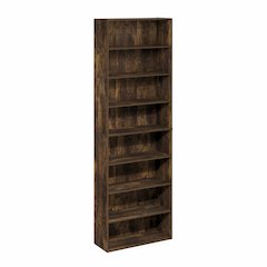 Basic 8-Tier Open Shelf Bookcase, Bookshelf, Storage Organizer, Amber Pine