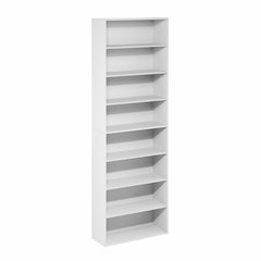 Basic 8-Tier Open Shelf Bookcase, Bookshelf, Storage Organizer, White