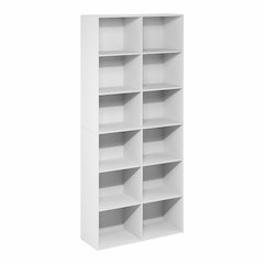 Basic 12-Cube Open Shelf Bookcase, Bookshelf, Storage Organizer, White