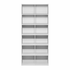 12-Cube Bookshelf, Open Shelf Bookcase, Cube Storage Organizer, Plain White