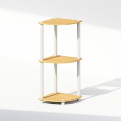 Turn-N-Tube 3-Tier Multipurpose Corner Shelf, Display Shelf, Beech/White