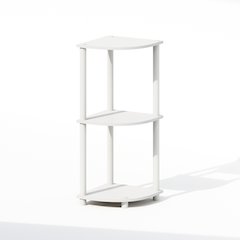 Turn-N-Tube 3-Tier Multipurpose Corner Shelf, Display Shelf, White/White