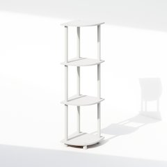 Turn-N-Tube 4-Tier Multipurpose Corner Shelf, Display Shelf, White/White