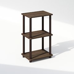 Turn-N-Tube 2-Tier End Table, Side Table, Walnut/Brown