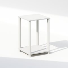 Turn-N-Tube Nightstand, Bedside Table, White/White