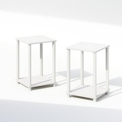 Turn-N-Tube Easy Assembly Stackable Bookcase, Bookshelf, White/White