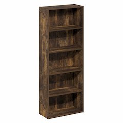 Basic 5-Tier Open Shelf Bookcase, Bookshelf, Storage Organizer, Amber Pine