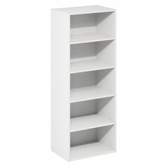 Basic 5-Tier Open Shelf Bookcase, Bookshelf, Storage Organizer, White