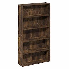 Basic 5-Tier Open Shelf Bookcase, Bookshelf, Storage Organizer, Amber Pine