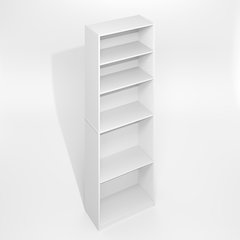 JAYA Simply Home Adjustable Shelf Bookcase, 5-Tier, Plain White