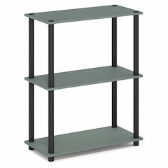 3-Tier Book Shelf, Corner Shelf, Toolless Open Shelves, Sage Green