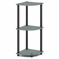 3-Tier Corner Bookshelf, Display Storage Shelves with Open Shelves, Sage Green
