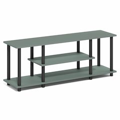 3-Tier 3D Entertainment Center, TV Console for TV up to 50 Inch, Sage Green