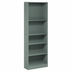 5-Tier Bookshelf, Bookcase, with Adjustable Shelves, Sage Green