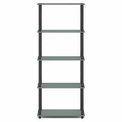 5-Tier Book Shelf, Corner Shelf, Toolless Open Shelves, Sage Green