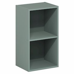 PASIR Book Shelf, 2-Tier Modern Bookshelf, Open Shelves Bookcase, Sage Green