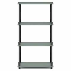 4-Tier Toolless Book Shelf, Corner Shelf, Toolless Open Shelves, Sage Green