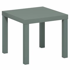 Side Table, Square End Table with 1.8" Thick Tabletop, Sage Green