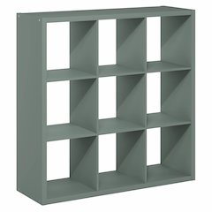 9-Cube Thick Frame Bookshelf, Reversible Bookcase with Open Back, Sage Green