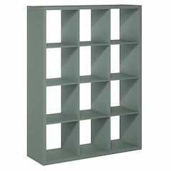 12-Cube Thick Frame Bookshelf, Reversible Bookcase with Open Back, Sage Green