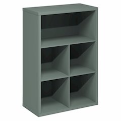 5-Cube Thick Frame Bookshelf, Reversible Bookcase with Closed Back, Sage Green