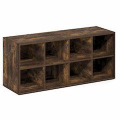 FANO Shoe Rack, 8-Cube Shoe Organizer, Stackable Shoe Storage, Amber Pine