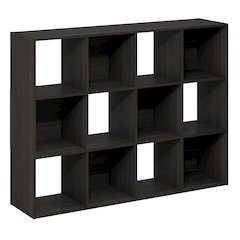 PELLI Book Shelf, 12-Cube Bookshelf, Cube Storage Organizer Bookcase, Espresso