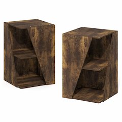Stackable 2-in-1 Bookshelf, 4-Tier Corner Bookcase with Display Shelf