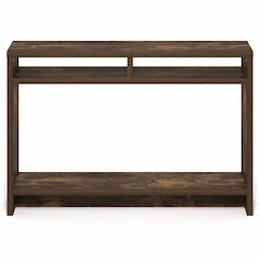 3-Tier Narrow Console Table with Extra Thick Frame and Storage Shelf, Amber Pine