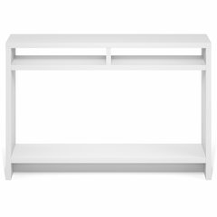 3-Tier Narrow Console Table with Extra Thick Frame and Storage Shelf, White