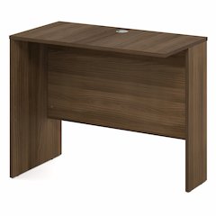 35 Inch Rectangular Desk Return for Executive Desk, Modern Walnut