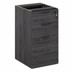 3-Drawer Fixed Pedestal Filing Cabinet with Lock,Soft-Close Drawers,Coastal Grey
