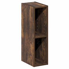 2-Tier Narrow Bookshelf, Bookcase with 6-In Width Storage Shelf, Amber Pine